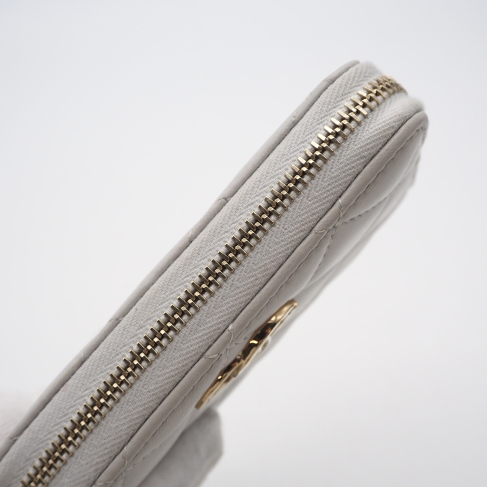 CHANEL Gray Lambskin Leather Wallet - Picture 9 of 13